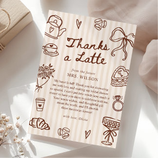 Liefde is Brouwen Koffie Handgetekende Bruidsdouch Bedankkaart