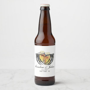 Liefde is Brouwen Skelet Handen Bier Bruiloft Douc Bier Etiket