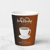 Liefde is Brouwen Terracotta & Zwart Vrijgezellenf Papieren Bekers (Voorkant)