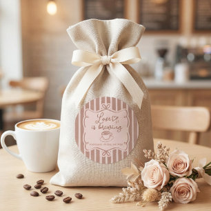 Liefde is Brouwende Koffie Bruidsfeest Borden Ronde Sticker
