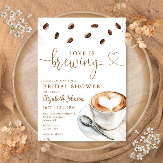 Liefde Is Brouwende Koffie Bruiloft Feest Kaart