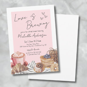 Liefde is Brouwende Koffie Brunch Bruiloftsborrel Kaart