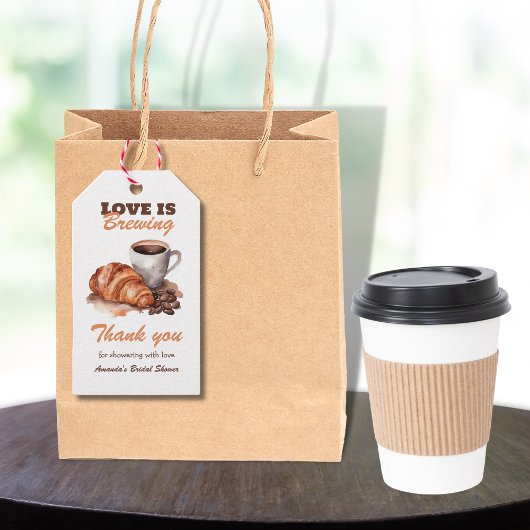 Liefde is Brouwende Koffie Franse Bruidsdouche Cadeaulabel