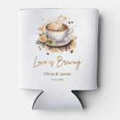 Liefde is Bruine Koffie Bruiloft Bruidsfeest Blikjeskoeler (Voorkant)