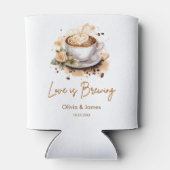 Liefde is Bruine Koffie Bruiloft Bruidsfeest Blikjeskoeler (Achterkant)