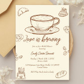 Liefde is Bruisende Coffee Bruiloftsshower Kaart