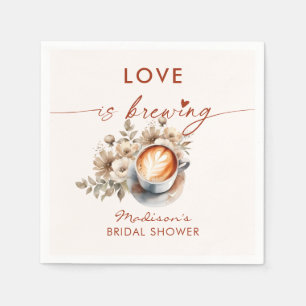 Liefde Is Bruisende Florale Koffie Bruidscadeau  Servet