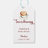 Liefde is Bruisende Koffie Bruidsfeest Script Cadeaulabel (Voorkant)