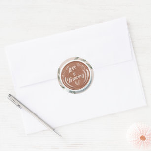 Liefde is Bruisende Mocha Latte Koffie Koppel Brui Ronde Sticker