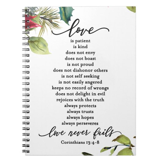 Liefde is Corinthians Scripture Verse Couple's Notitieboek (Voorkant)