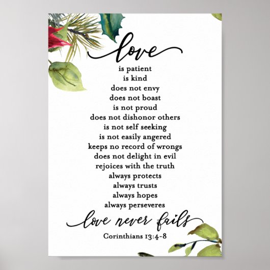 Liefde is Corinthians Scripture Verse Couple's Poster (Voorkant)