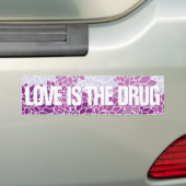 Liefde is de drug vrede bloemen bumpersticker (Op auto)