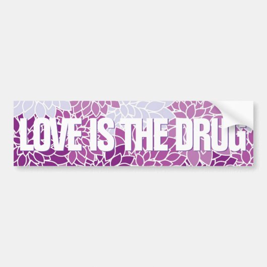 Liefde is de drug vrede bloemen bumpersticker (Voorkant)