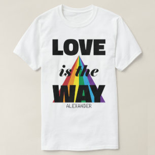 Liefde is de manier waarop zwarte regenboognaam wo t-shirt