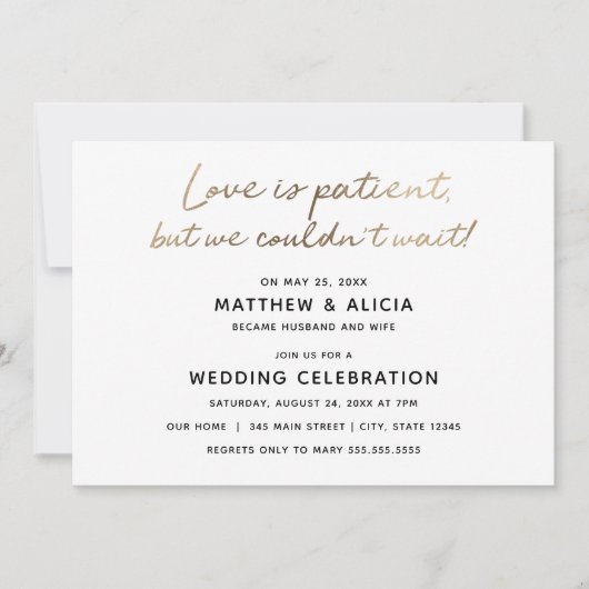 Liefde is de ontvangst van bruiloft-aankondigingen kaart (Voorkant)