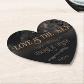 Liefde is de sleutel Steampunk Wedding Kartonnen Onderzetters (Gekanteld)