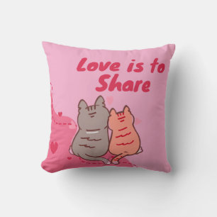 Liefde is delen Cute Cats Kussen