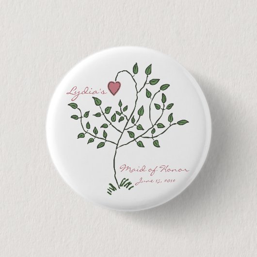 Liefde is diep geworteld Maid of Honor Button (Voorkant)