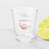 Liefde is echt Skeleton Logo  Shot Glas (Achterkant)