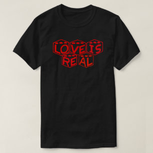 Liefde is echte dobbelstenen Logo T-shirt