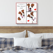 Liefde is een 4-potige Word, cartoon portretdoek Canvas Afdruk (Insitu (Slaapkamer))