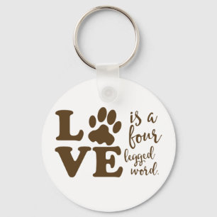 Liefde is een Dierenvriend met vier woorden Sleutelhanger