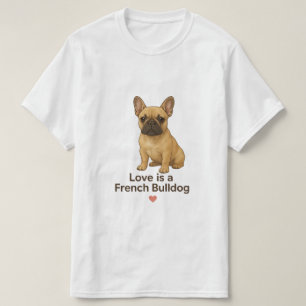 Liefde is een Franse Bulldog - Schattige Realistis T-shirt