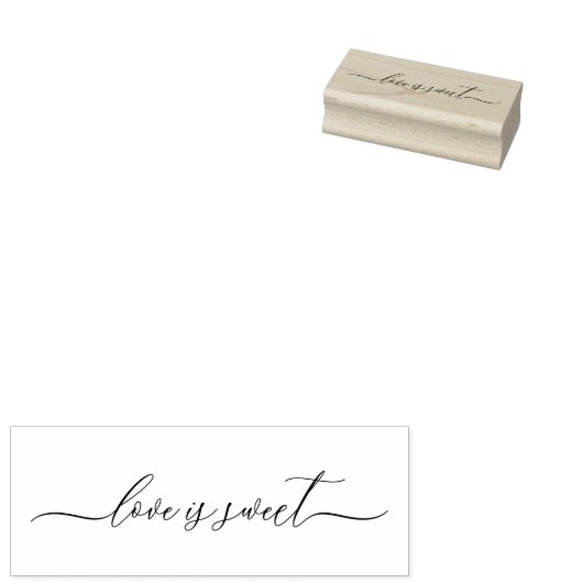 Liefde is een lief script bruiloft bezet 	rubberstempel (Gestempeld)