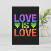 Liefde is een liefdesuitnodiging kaart (Staand voorkant)