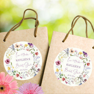 Liefde is een ontluikende boho-wildebloemen bruilo ronde sticker