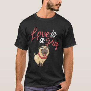 Liefde is een Pug Klassiek 944 T-shirt