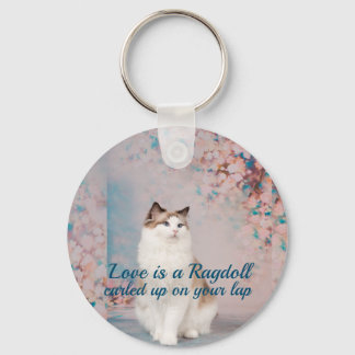 Liefde is een Ragdoll opgerold op schoot Sleutelhanger