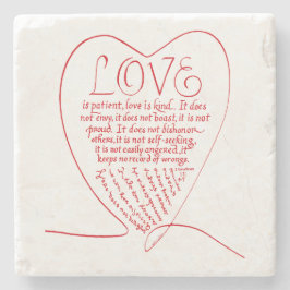 Liefde is een soort Christelijke Bijbelversie Stenen Onderzetter