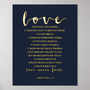 Liefde is een soort patiënt liefde, 1 corinthians  folie afdrukken