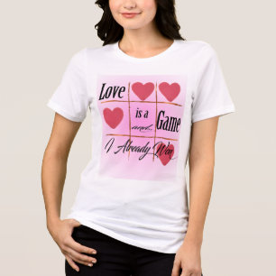 Liefde is een spel - Romantisch Tic-Tac-Toe Design Tri-Blend Shirt