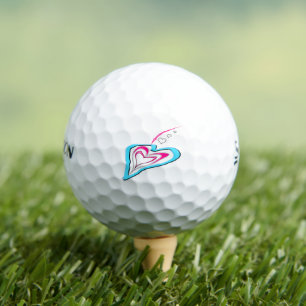 Liefde is een spoor van harten golfballen