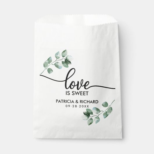 Liefde is een Sweet Greenery bruiloft Bedankzakje (Voorkant)