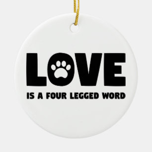 Liefde is een vierledig woord keramisch ornament