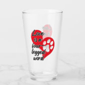 Liefde is een vierpodig woord. glas (Achterkant)