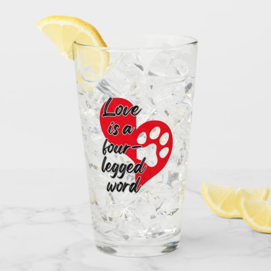 Liefde is een vierpodig woord. glas (Voorkant ijs)