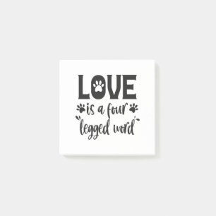 Liefde is een viervoetig woord grappige hond kat l post-it® notes