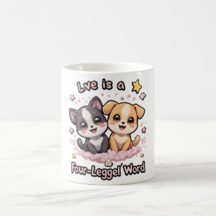 Liefde is een viervoetige woord Mok Schattigee pup