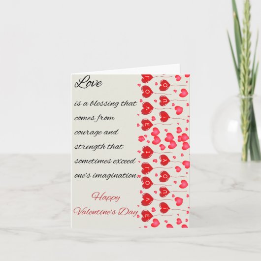 Liefde is een Zegen Valentijnsdag Quote Kaart (Voorkant)