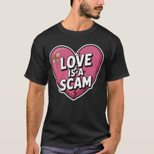 Liefde is een zwendel Anti-Valentijnshart T-shirt