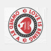 Liefde is eigendom van een Cocker Spaniel Fleece Deken (Voorkant (Horizontaal))