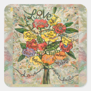 Liefde is geduldig, 1 Korintiërs 13:4-8 sticker