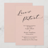 Liefde is Geduldig Blos Roze Uitgestelde Trouwkaar Kaart (Voorkant / Achterkant)