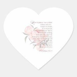 Liefde is geduldig - Briefkaart van de Schrift Hart Sticker