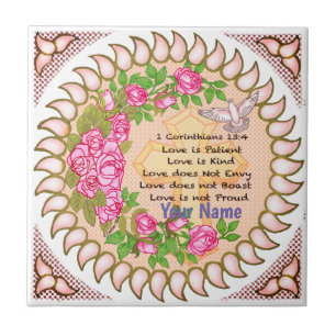 Liefde is geduldig Christelijk Kruis tegel Tegeltje