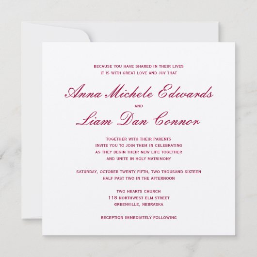 Liefde is geduldig. Crimson zilveren kalligrafie h Kaart (Achterkant)